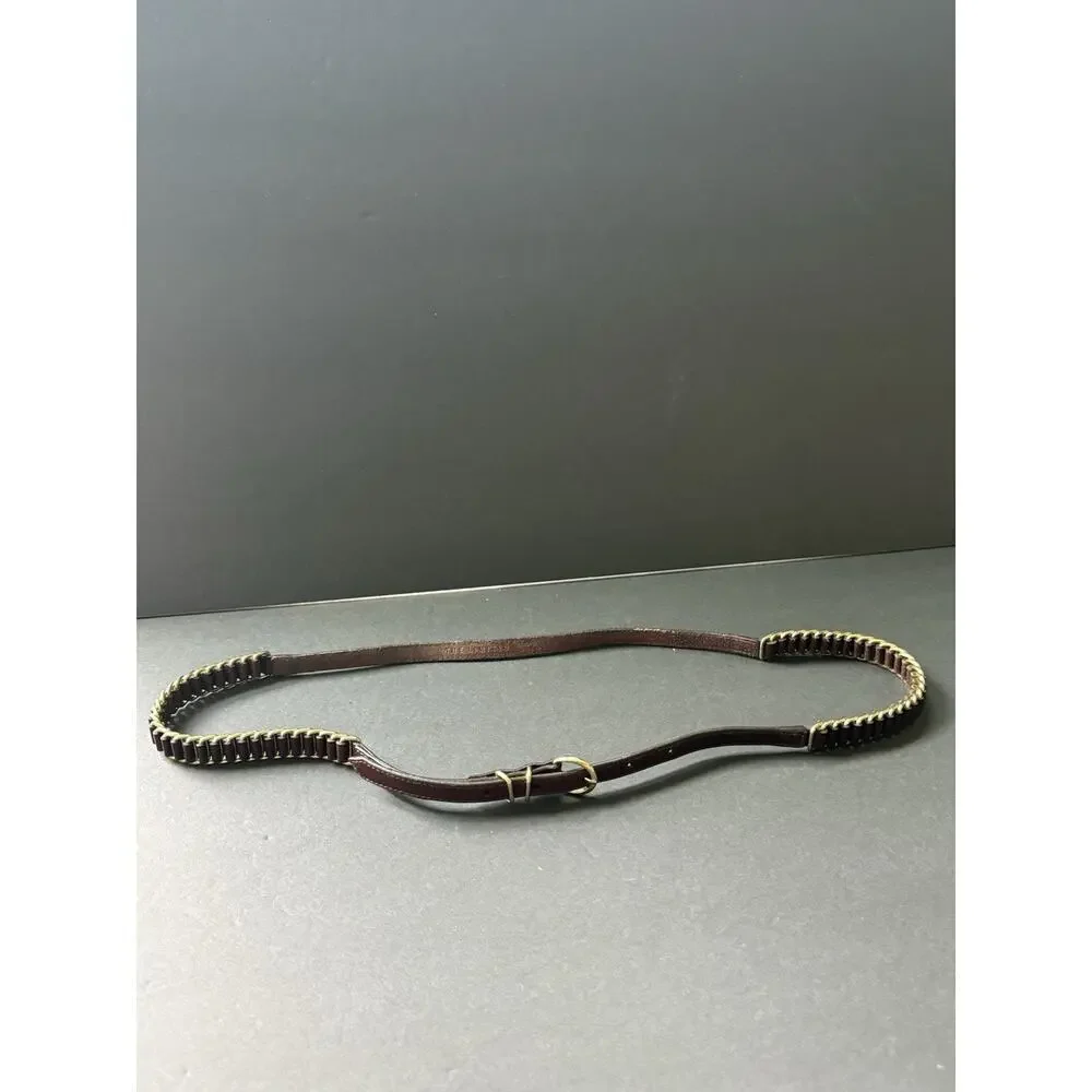 The Limited Belt Womens Large Vintage Skinny Leather Chain Brown Gold Y2K 80s